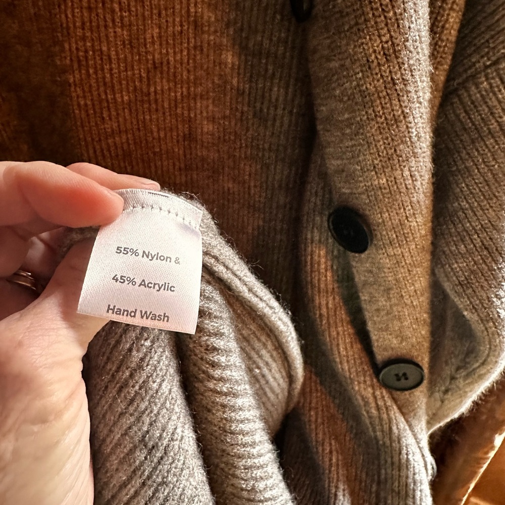 Sweater oversized gray outerwear Below Knee Button up Cardigan - Picture 6 of 10